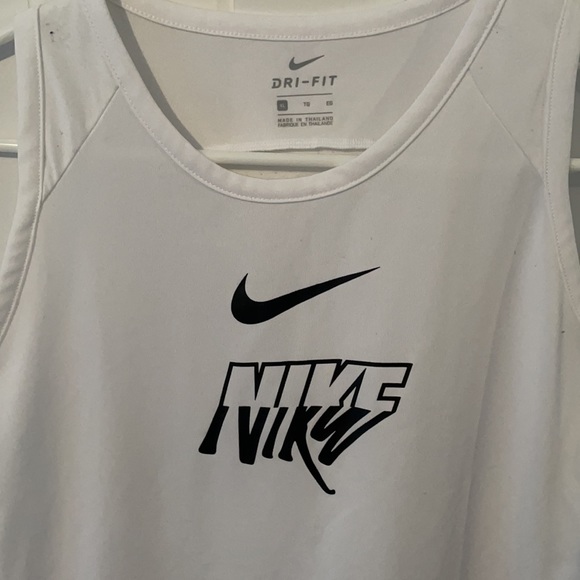 Nike Girls XL Dri-Fit Tank Too Shirt White Mesh - Picture 2 of 8